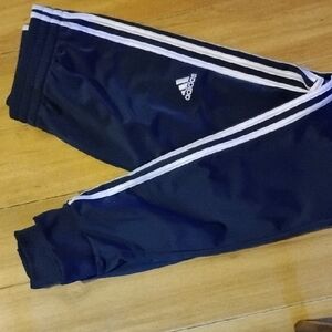 Adidas Kids Dark Blue Joggers with White Stripes